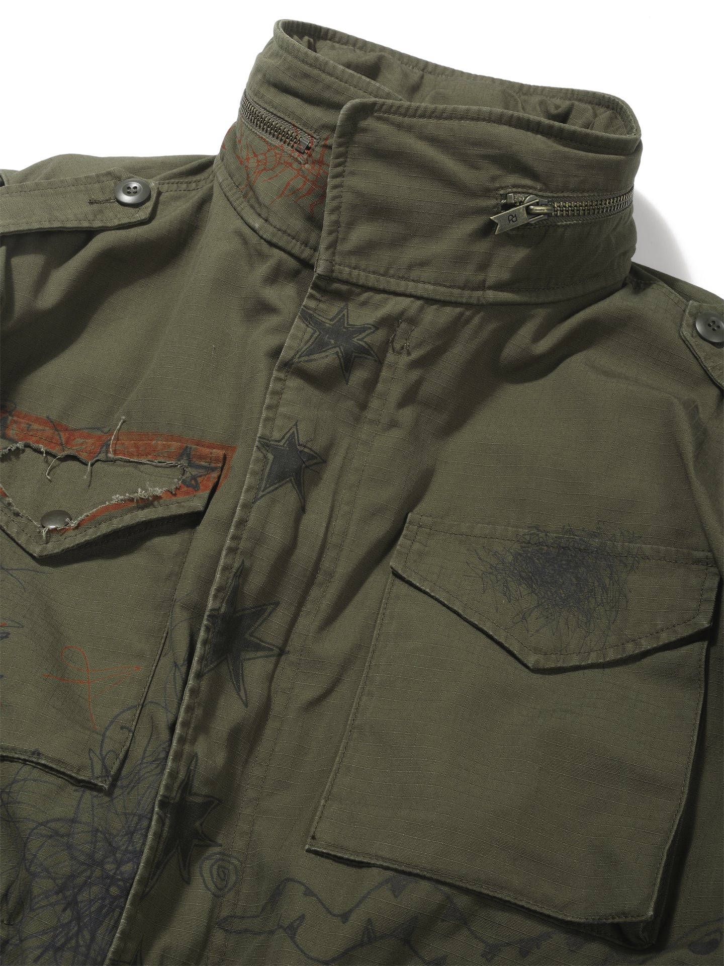 M65 graffiti washed damaged jacket - SONGAADON