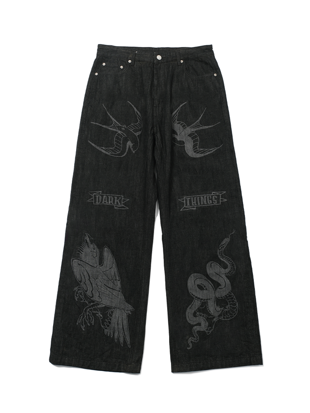 Tattoo laser burnt jeans