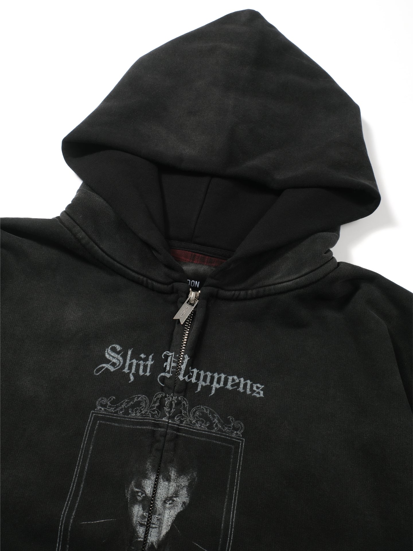 Double layered fake two piece washed printed hoodie – SONGAADON