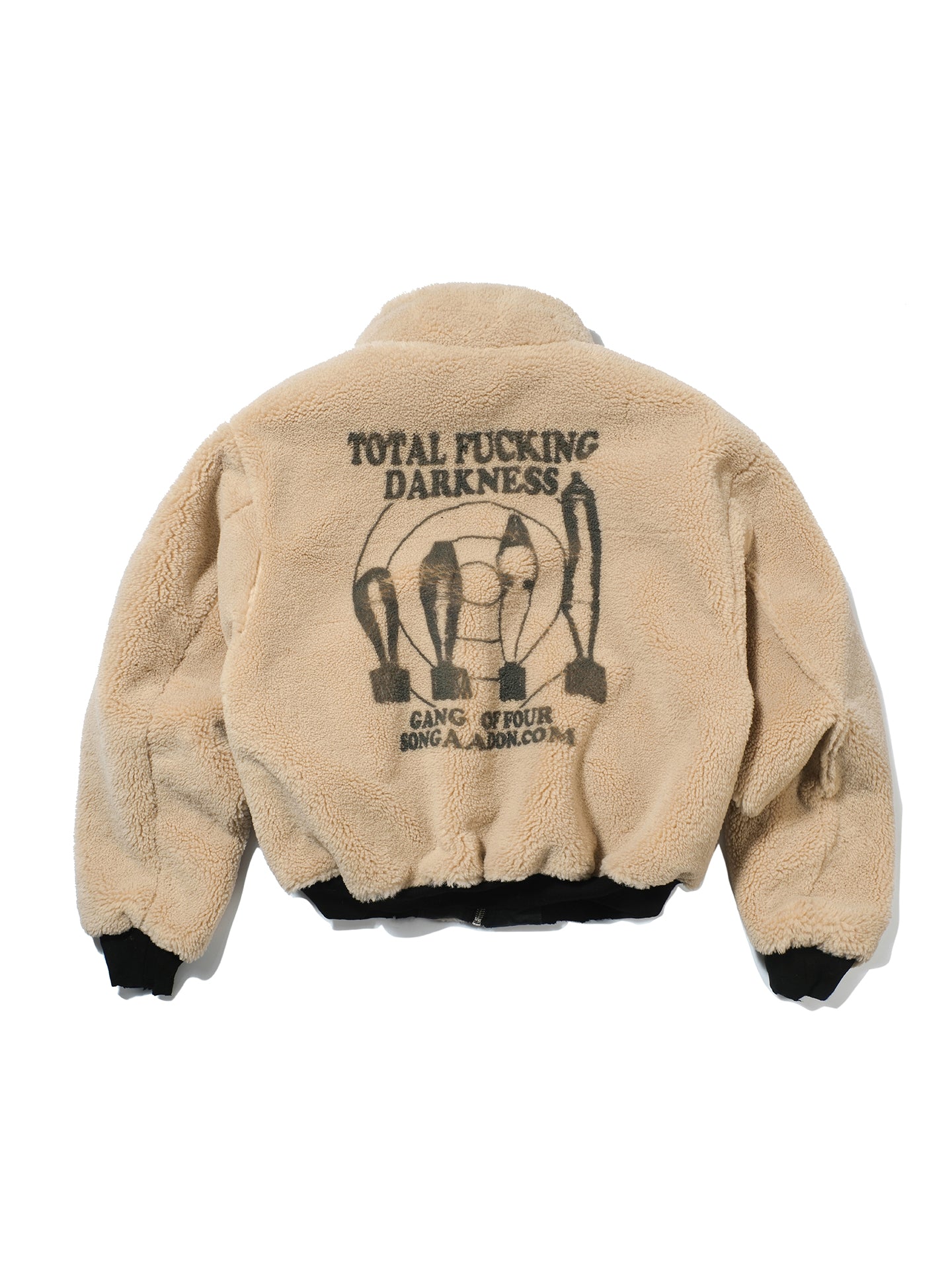 Lambswool and fur jacket / long-staple cotton washed reversible