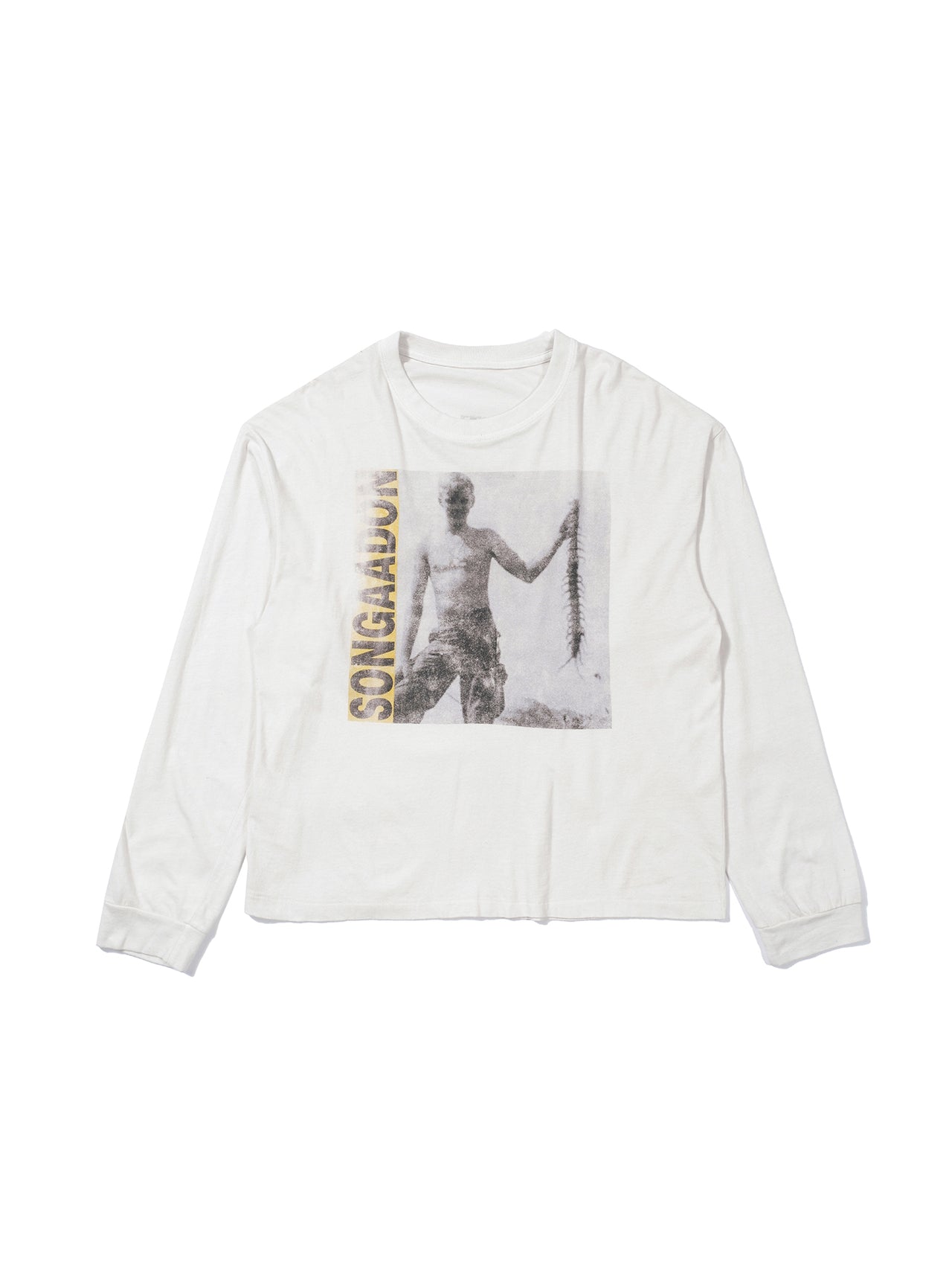 Capture centipede printed washed long sleeved T-shirt