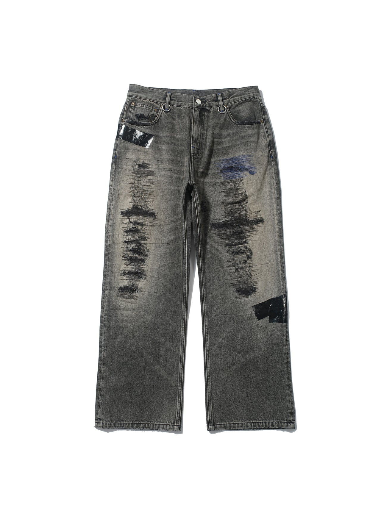 Random needle sticker hot stamping jeans